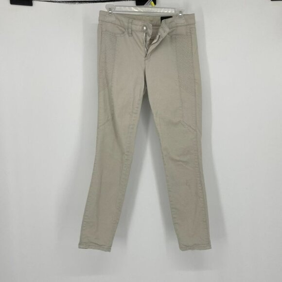 Club Monaco Creme low rise moto skinny pants size 4 - Picture 4 of 15